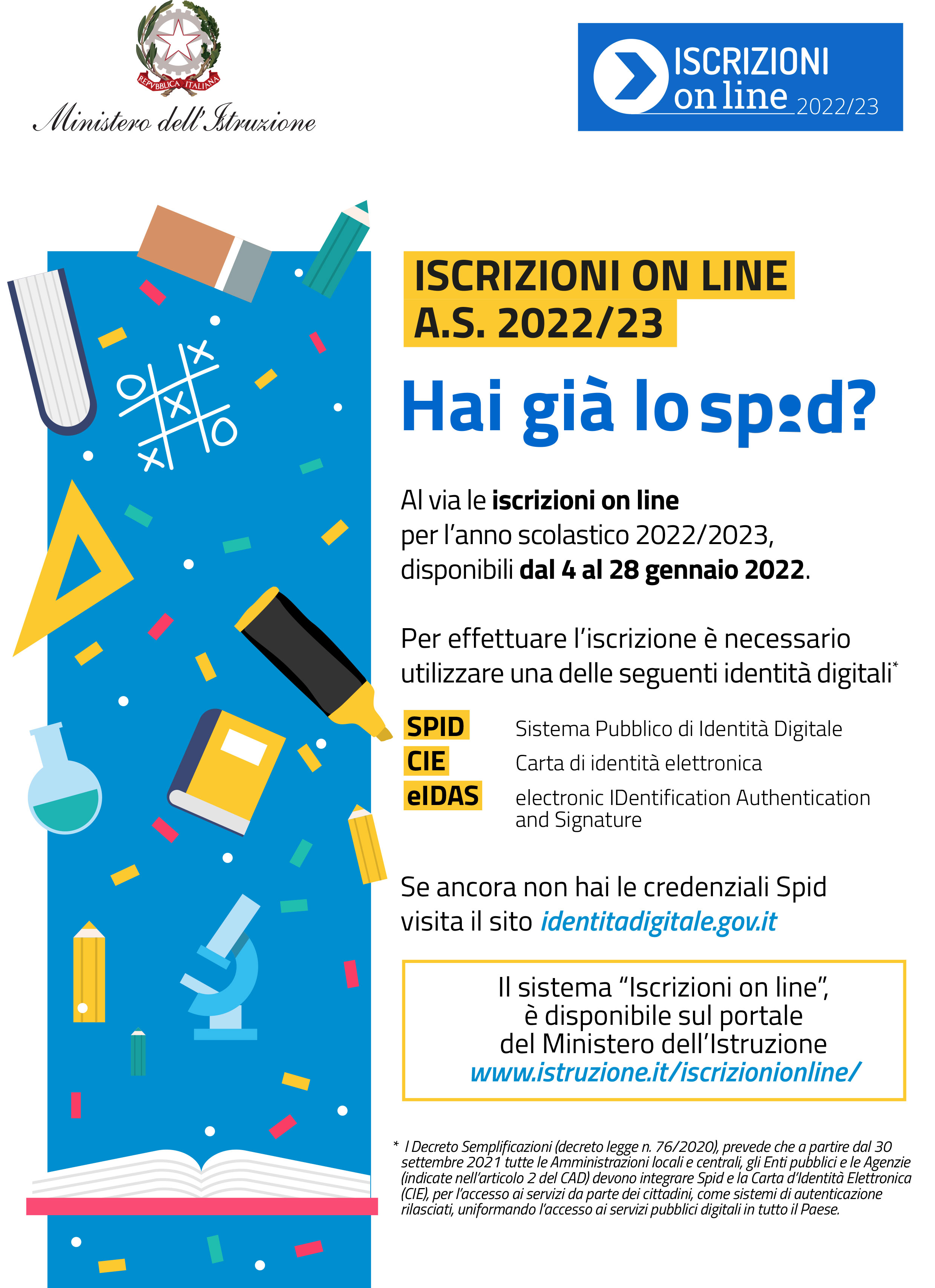 Locandina Iscrizioni On Line